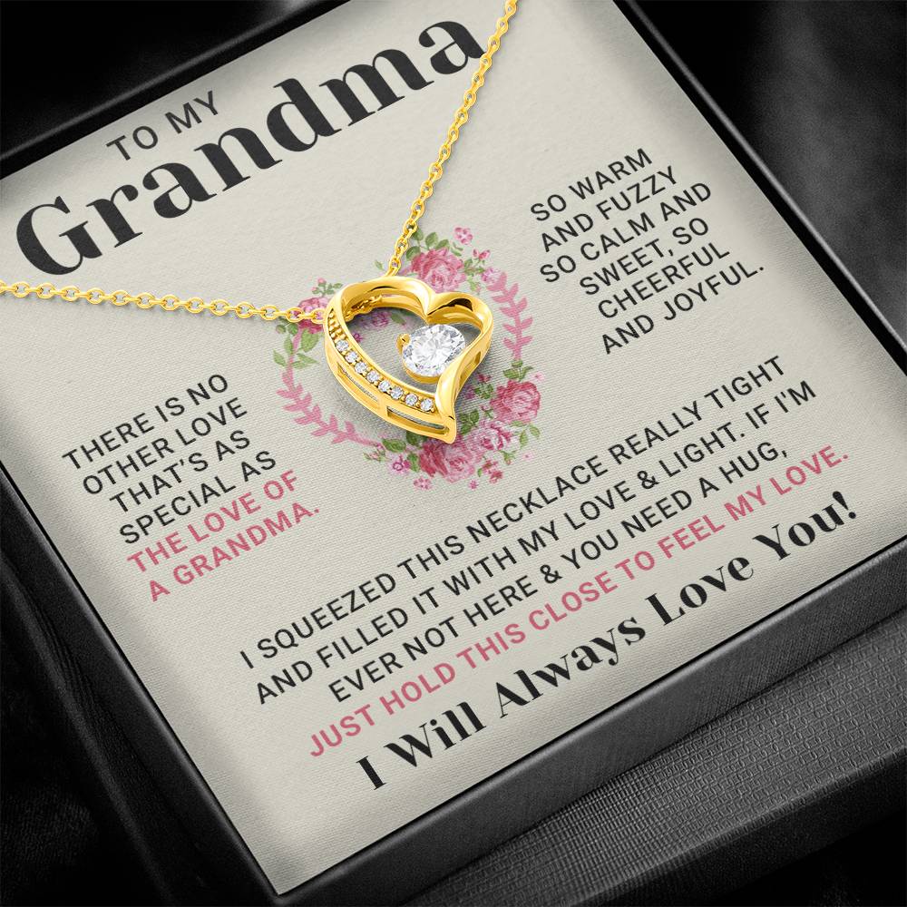 Grandma Necklace From Granddaughter - Grandma Granddaughter Necklace - Grandma Charm Necklace - Mother's Day, Christmas, Birthday Gifts for Grandma - Grandmother Jewelry with Message Card and Gift Box