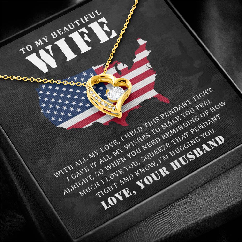 To My Wife Necklace - Forever Love Jewelry Gift with Message Card - Anniversary, Valentine's Day Present