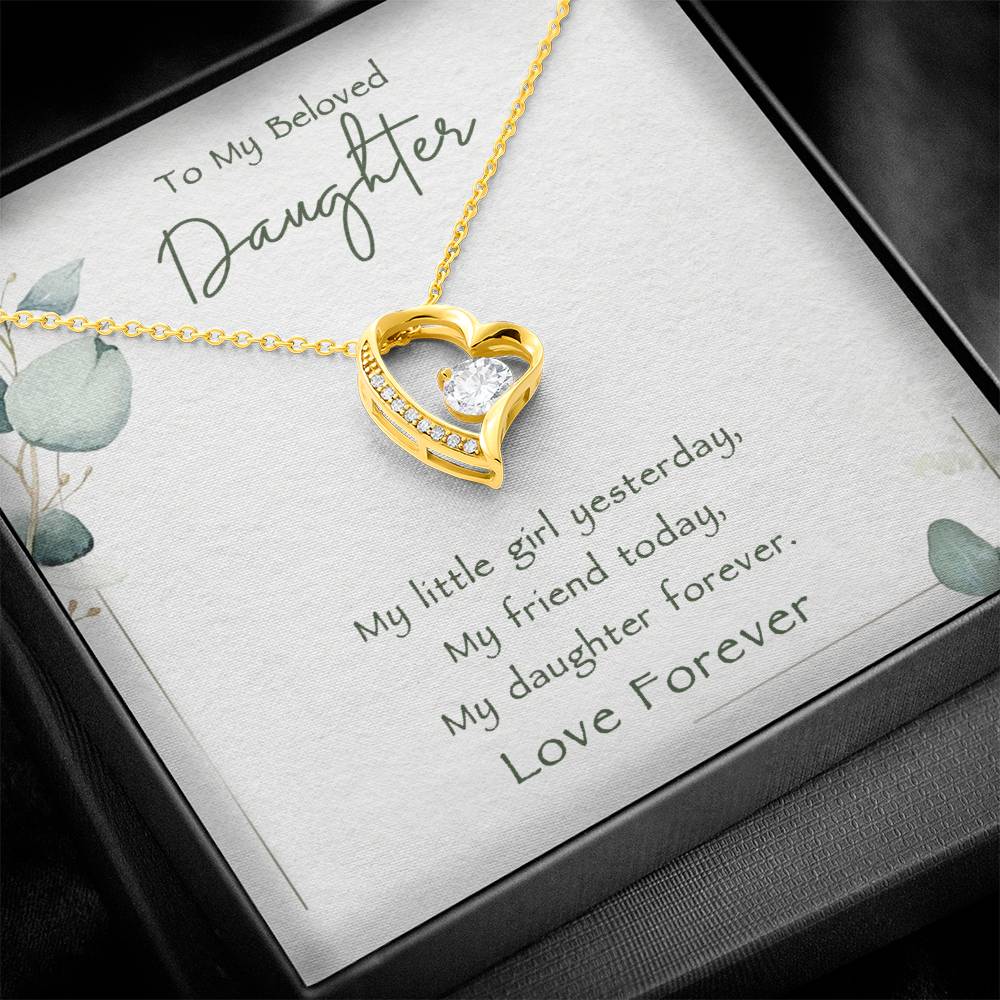 To My Daughter Necklace from Dad with Heartfelt Message & Elegant Box, Father Daughter Gifts from Dad, Birthday Gift for Daughter Adult, Father Daughter Necklace