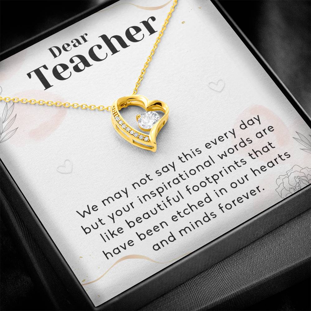 Teacher Appreciation Gift, To an Amazing Teacher Necklace, Forever Love Necklace, Thank You Gift for High School College Teacher Professor, Teachers Day Gift