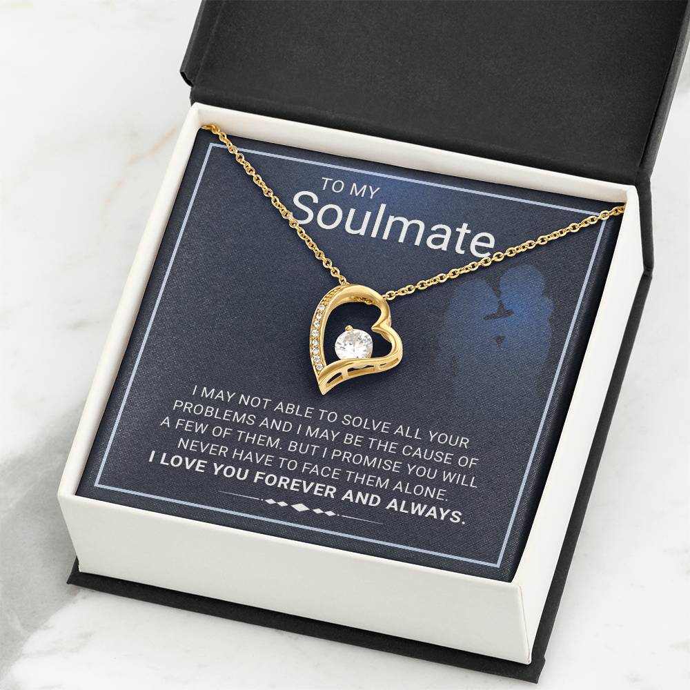 To My Soulmate Necklace - Heartfelt Soulmate Gift with Love Message Card and Gift Box - Perfect Birthday, Anniversary, or Valentine's Present