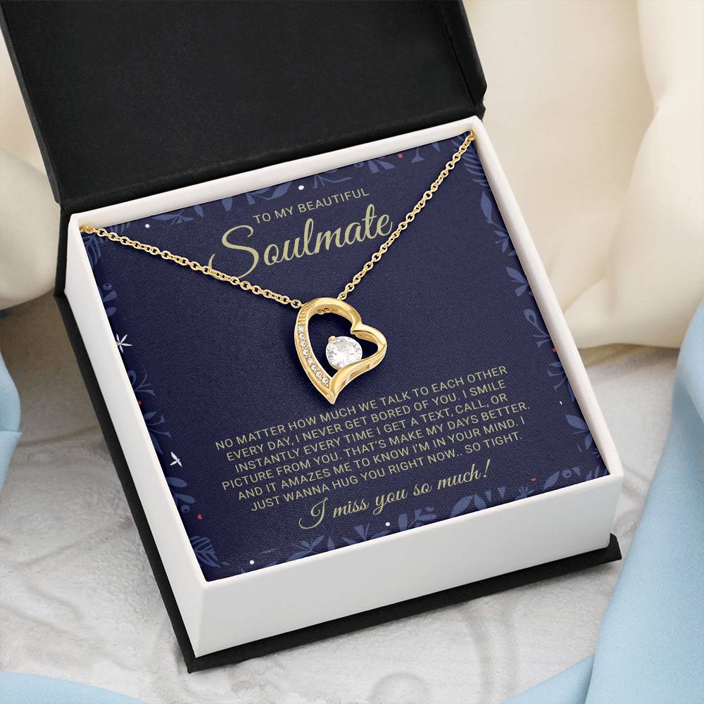 To My Soulmate Forever Love Necklace - Unique Gift for Wife or Girlfriend - Valentine's Day, Anniversary, Birthday, or Christmas