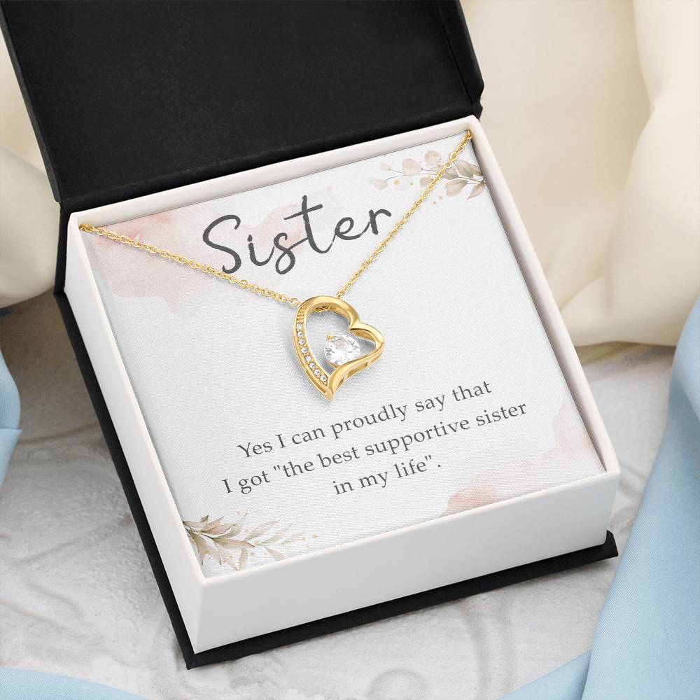 To My Sister Necklace From Brother Sister Not Even Time Floral Sister Birthday Graduation Christmas Gift With Message Card