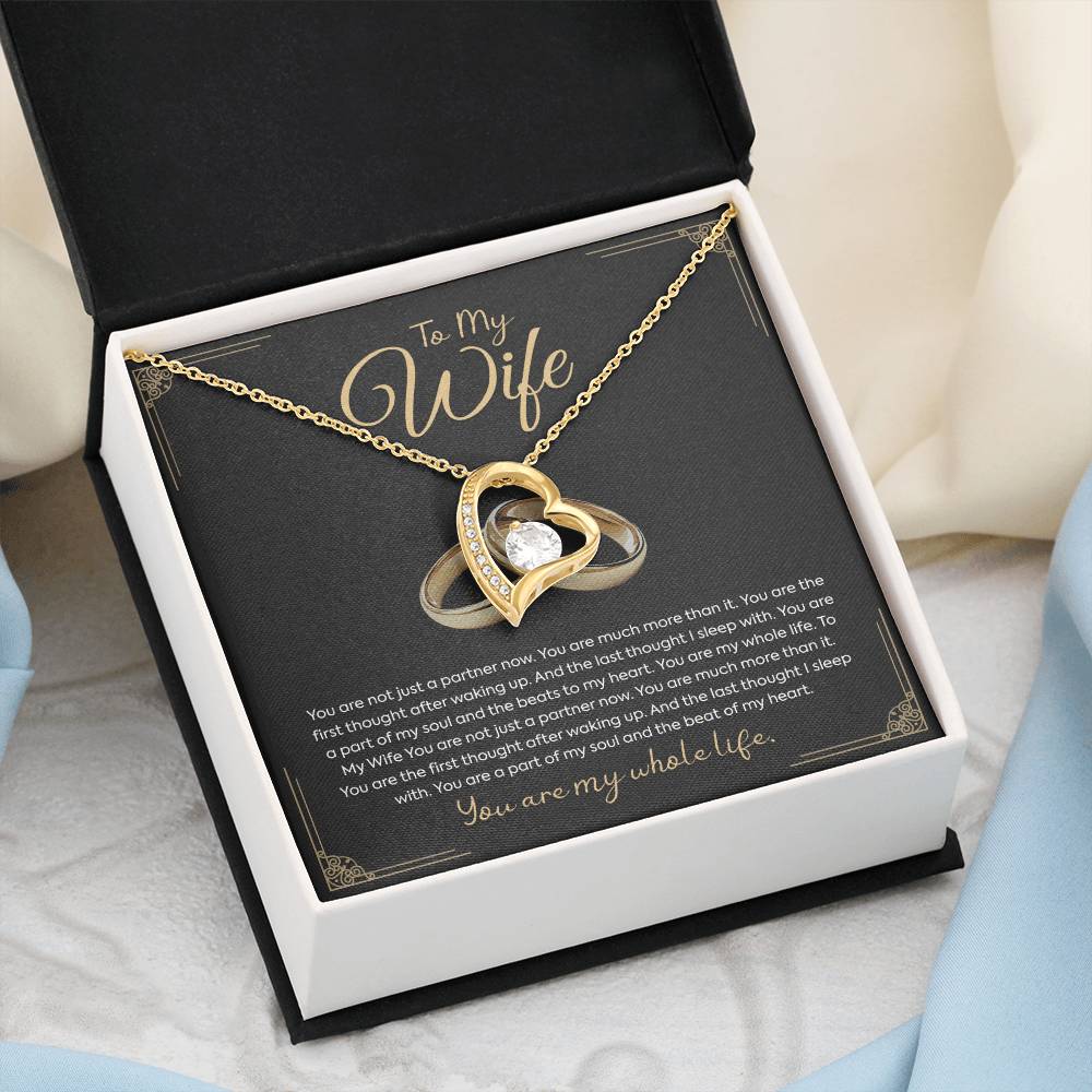 To My Wife Necklace from Husband with Heartfelt Message - Soulmate Gifts for Her - Birthday, Anniversary, Christmas, Valentine's Day Jewelry