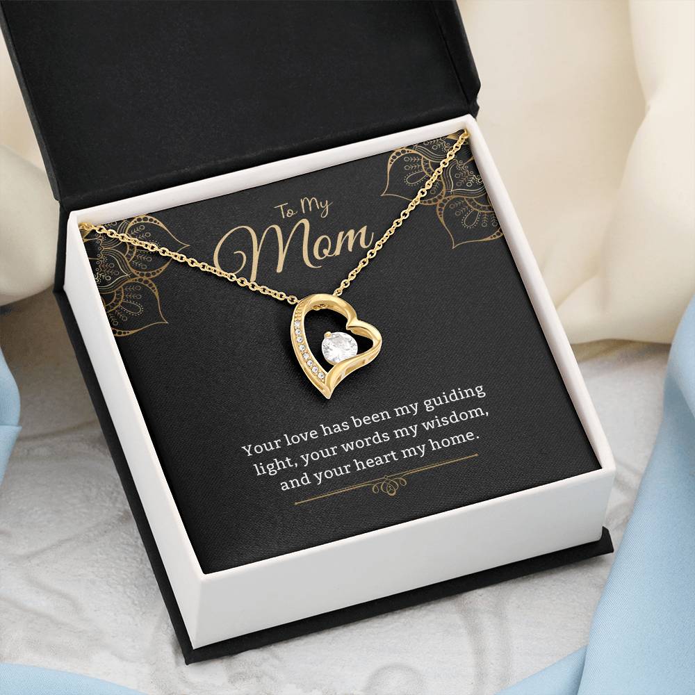 Mom Gifts, Forever Love Appreciation Birthday Mother Day Christmas Present Necklace with Meaningful Messages Card and Gift Box