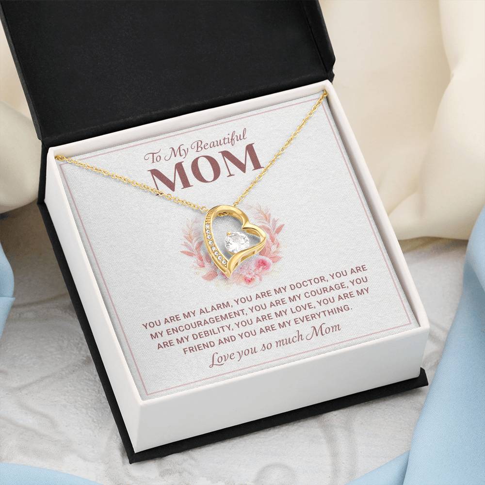 Necklace For Mom - To my Mom Forever Love Necklace - Mother's Day gifts for mom, Birthday Gift from Daughter, Son With Heartfelt Message and Gift Card