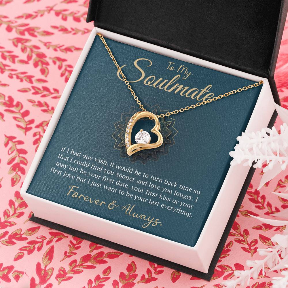 To My Soulmate Necklace - Romantic Gift for Wife, Girlfriend, or Partner - Anniversary, Birthday, Valentine's Day Present - Forever Love Necklace With Heartfelt Message and Gift Box