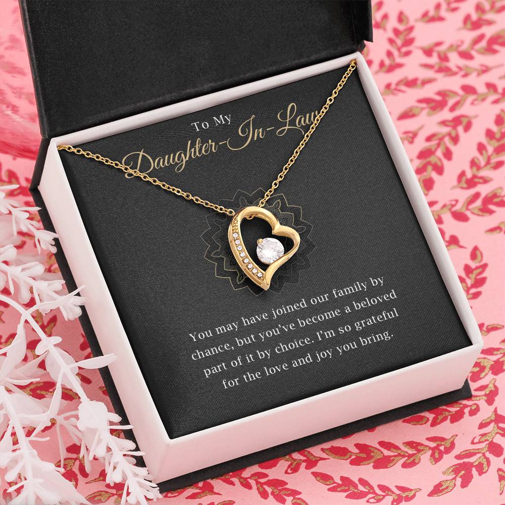 Daughter in Law Necklace Gift From Mother in Law To My Daughter in Law Honor Pendant Jewelry with Message Card and Gift Box