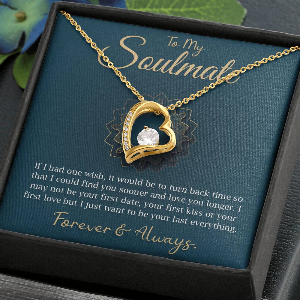 To My Soulmate Necklace - Romantic Gift for Wife, Girlfriend, or Partner - Anniversary, Birthday, Valentine's Day Present - Forever Love Necklace With Heartfelt Message and Gift Box