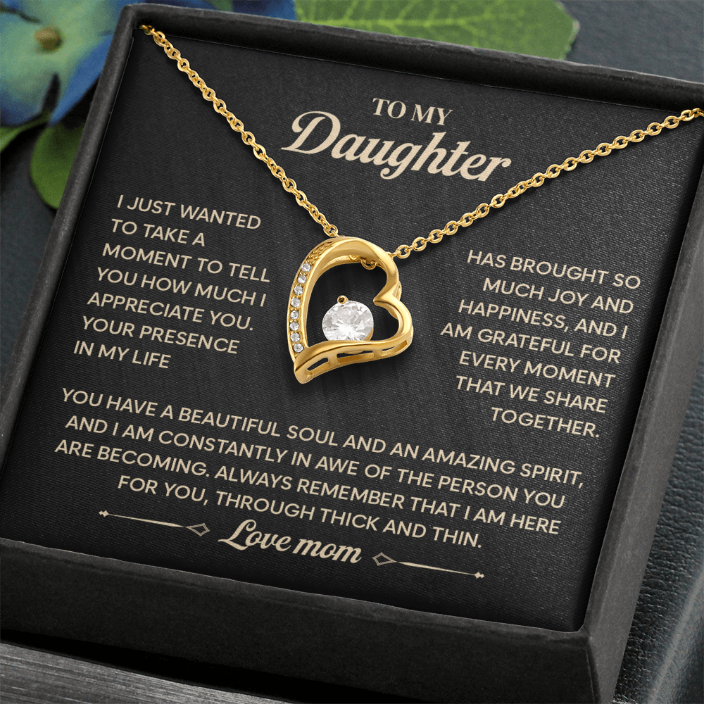 To My Beautiful Daughter Necklace From Mommy, Perfect For Birthday, Christmas