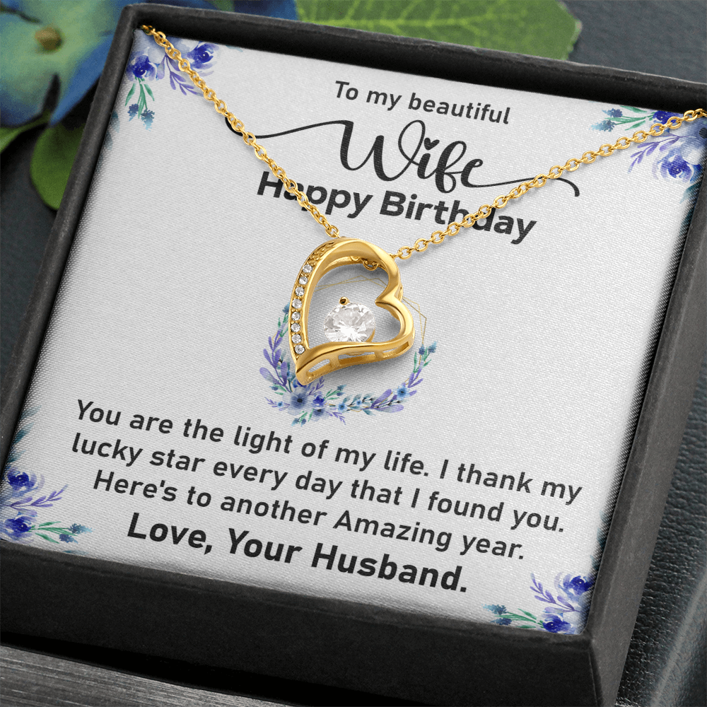 Forever Love Necklace for Wife – Elegant Keepsake Jewelry with a Heartfelt Message from Husband