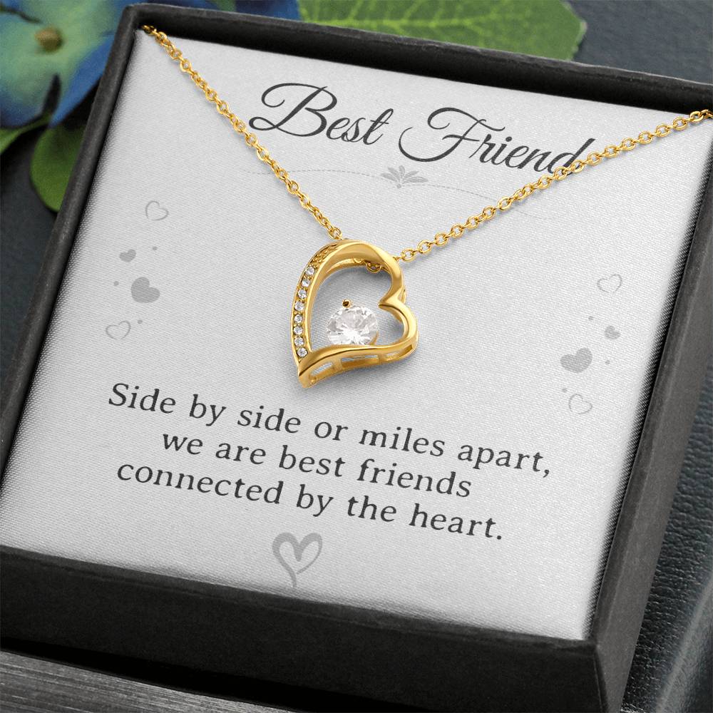 Best Friend Infinity Heart Necklace - Sterling Silver Personalized Jewelry Gift for Women and Girls - Perfect for Birthdays and Christmas