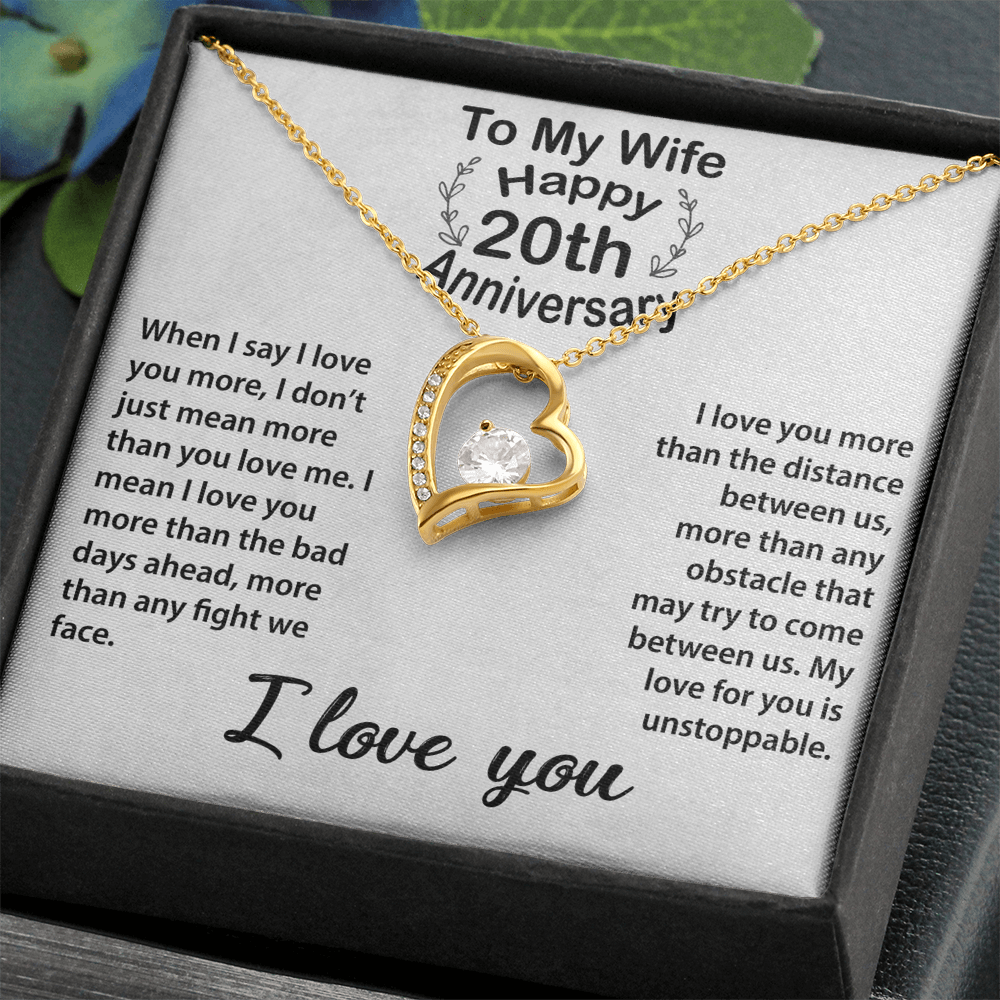 Timeless 20th Anniversary Gift – Romantic Keepsake Necklace for Wife with Love Message