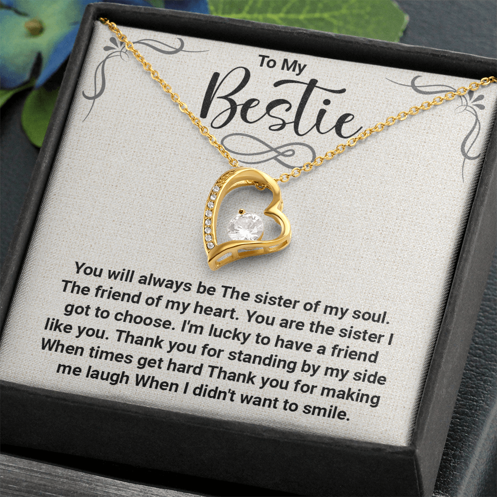 Forever Love Necklace for Bestie – Thank You for Always Being There & Making Me Smile