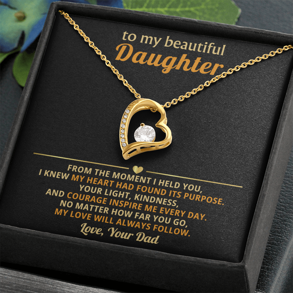 To My Daughter -  You Are a Blessing of My Life  - Forever Love Necklace