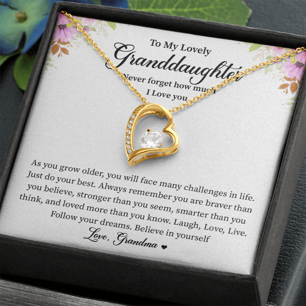 To My Lovely Granddaughter - Forever Love Necklace for Her