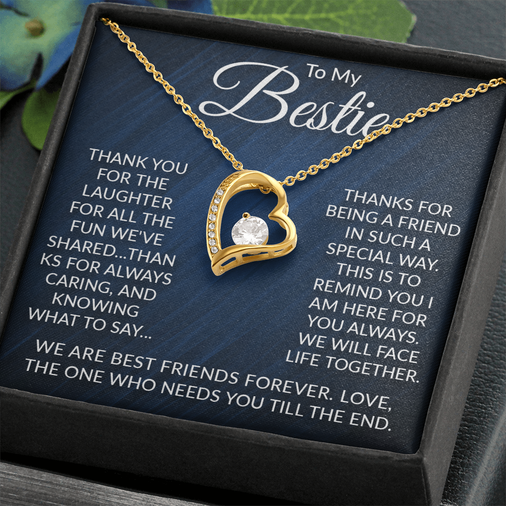 To My Bestie – Forever Love Necklace: A Gift to Honor Our Endless Friendship and Unbreakable Bond, Always Here for You, Forever Together.