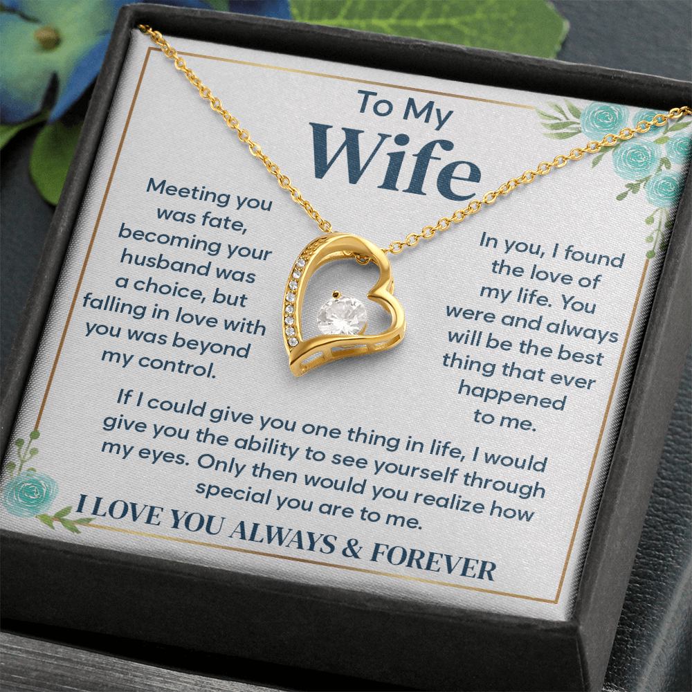 To My Wife Necklace From Husband With Heartfelt Message & Elegant Box