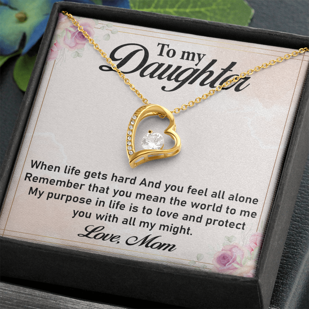 To My Daughter Necklace – Elegant Forever Love Necklace, A Cherished Gift from Mom