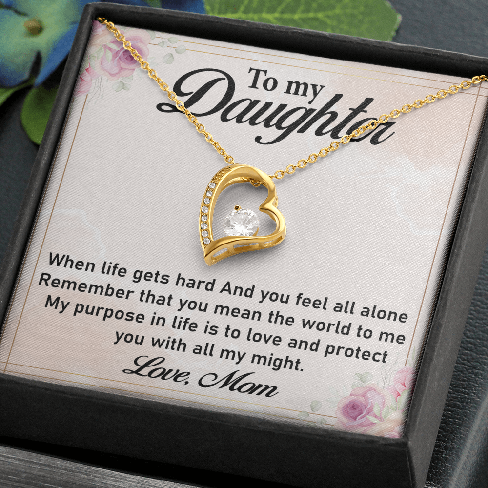 To My Daughter Necklace – Forever Love Necklace from Mom, Love Necklace for Daughter