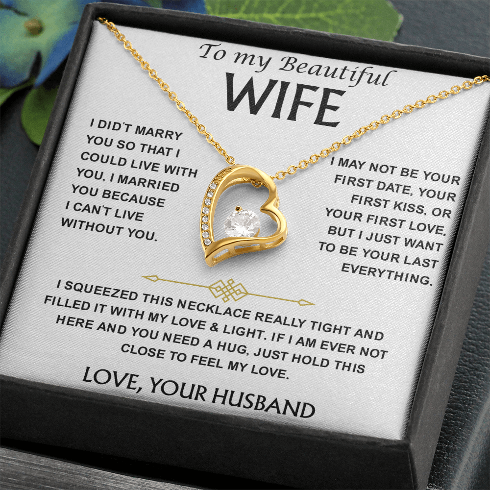 To My Wife Necklace From Husband With Heartfelt Message