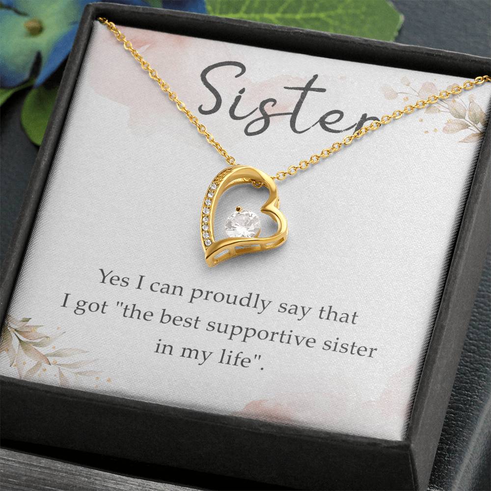 To My Sister Necklace From Brother Sister Not Even Time Floral Sister Birthday Graduation Christmas Gift With Message Card