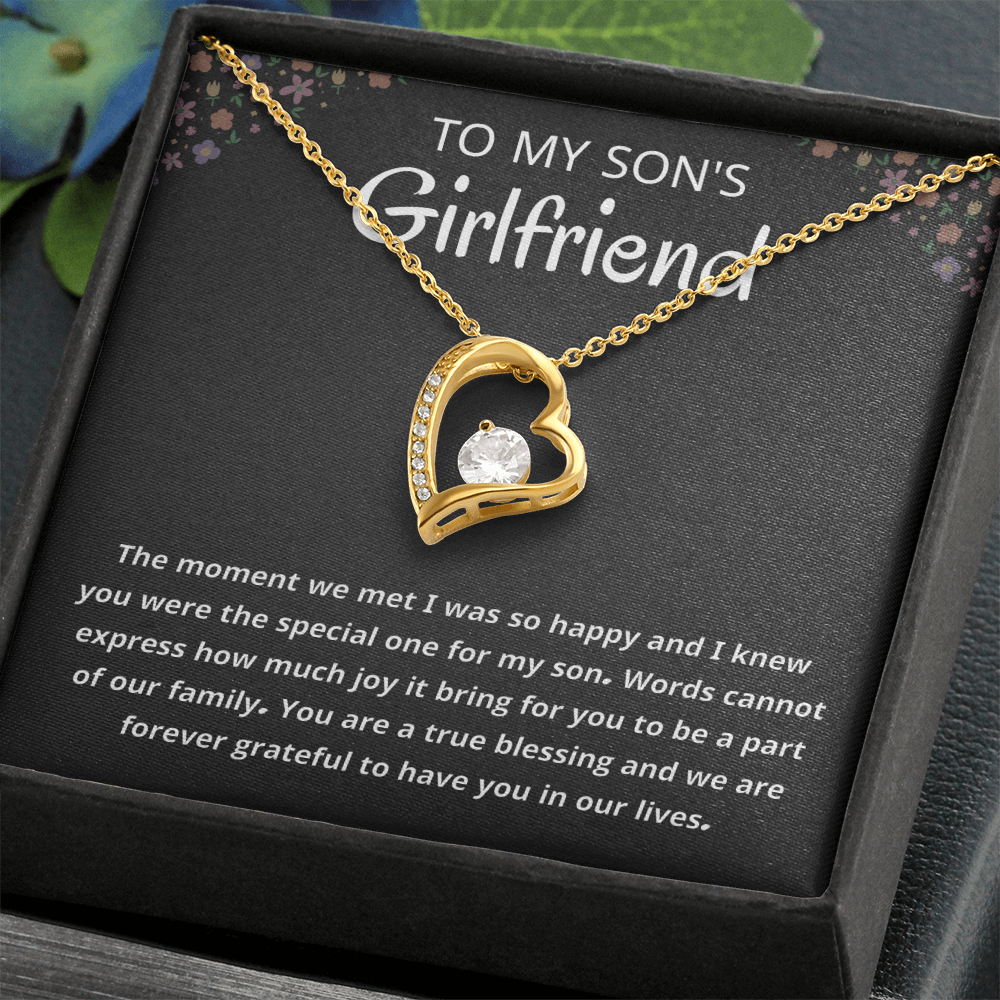 Son's Girlfriend Jewelry Gift From Mom, Dad  With Message Card and Box
