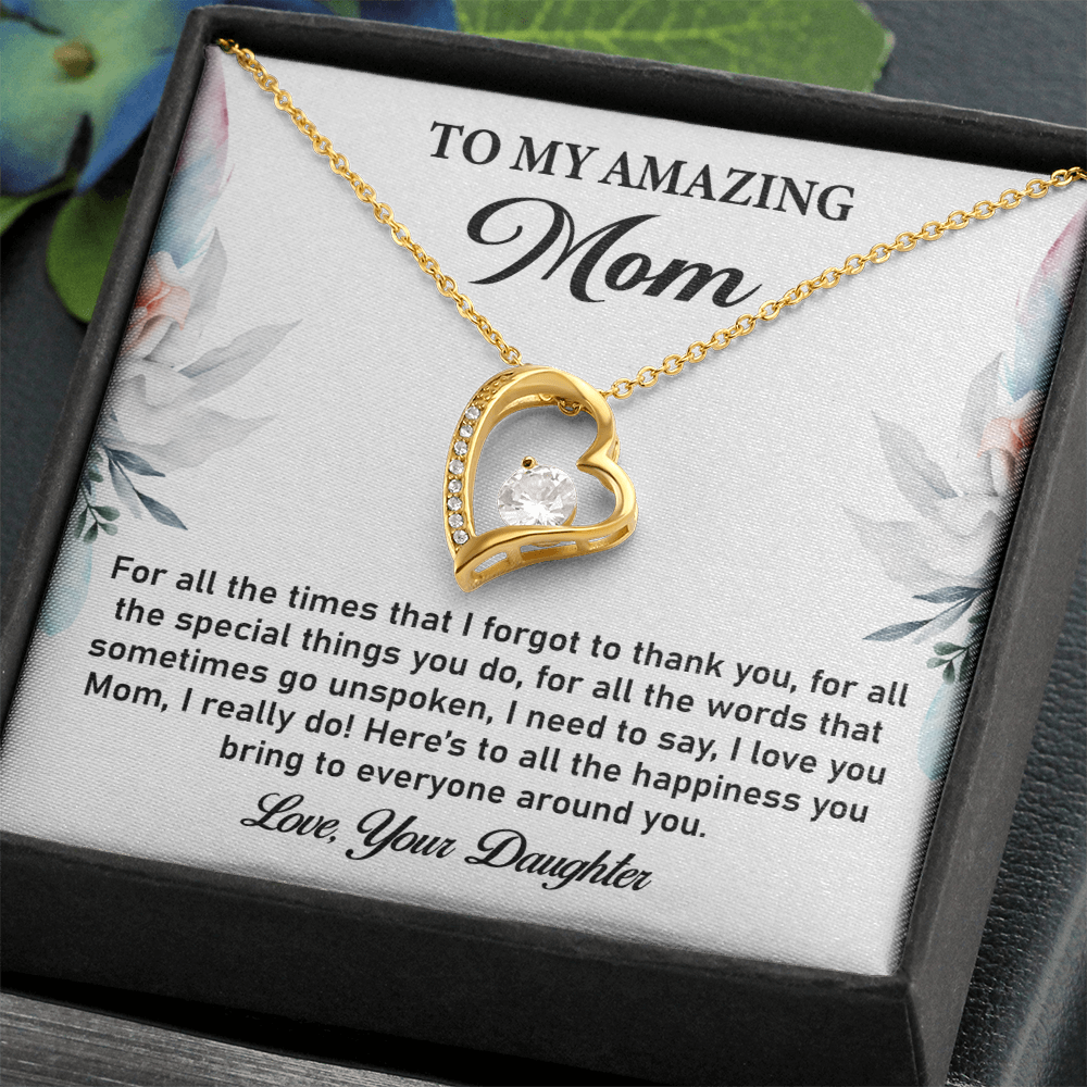 Heartfelt Gift for Mom – Elegant Forever Love Necklace from Daughter