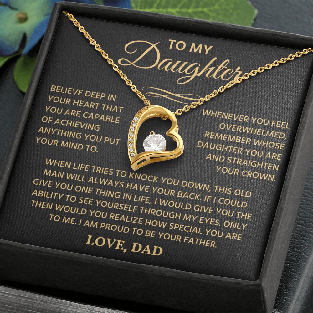 To My Beautiful Daughter | Never Forget That I Love You | Forever Love Necklace