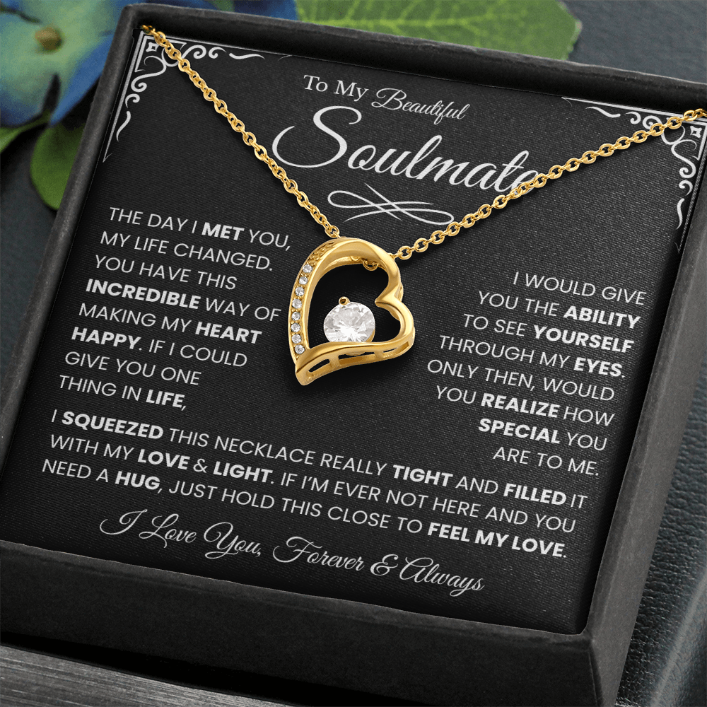 To My Beautiful Soulmate Necklace Husband to Wife Romantic Surprise Gifts