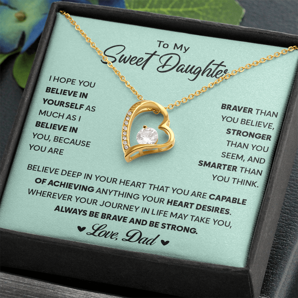 To My Daughter - Always Keep Me in Your Heart - Forever Love Necklace