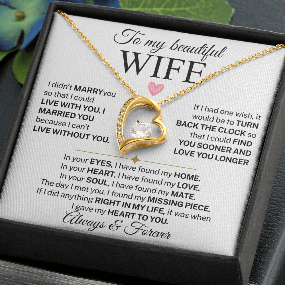 Necklace for Wife With Heartfelt Message Card, Valentines Day Gifts