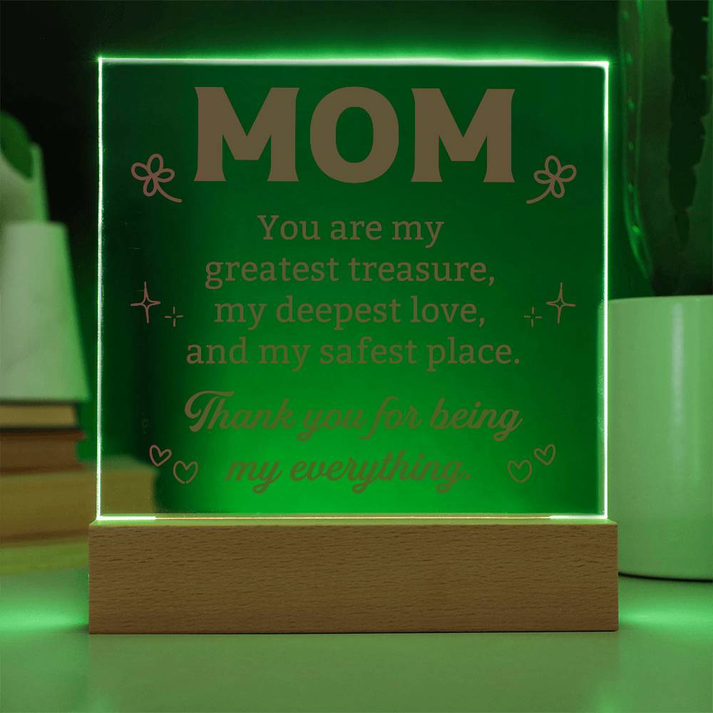 Gifts for Mom from Daughter or Son, Mother Mom Mother's Day Christmas Birthday Present, Mom Acrylic Square Plaque