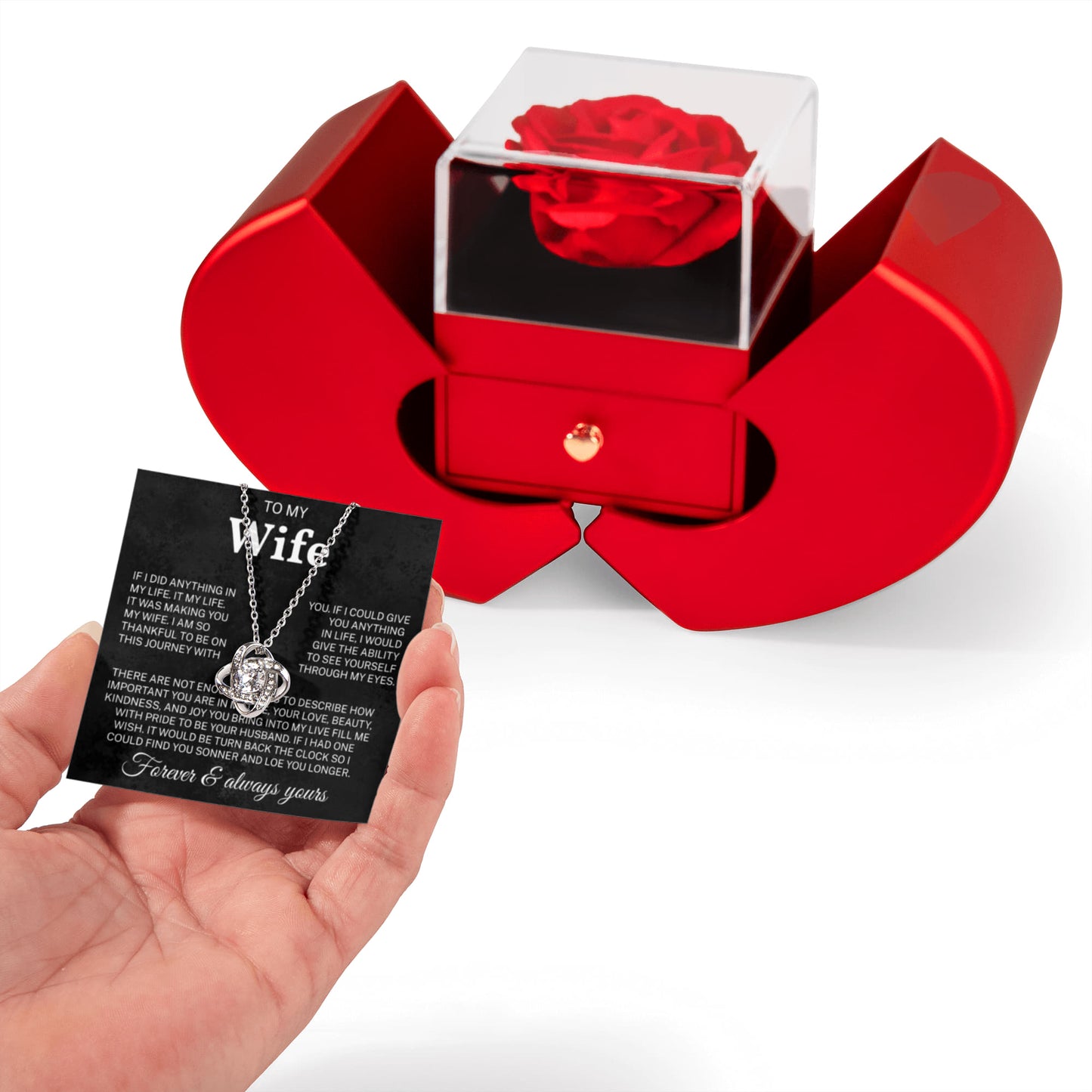 To My Wife – You Are My Happiness, My Strength – Necklace Gift for Her