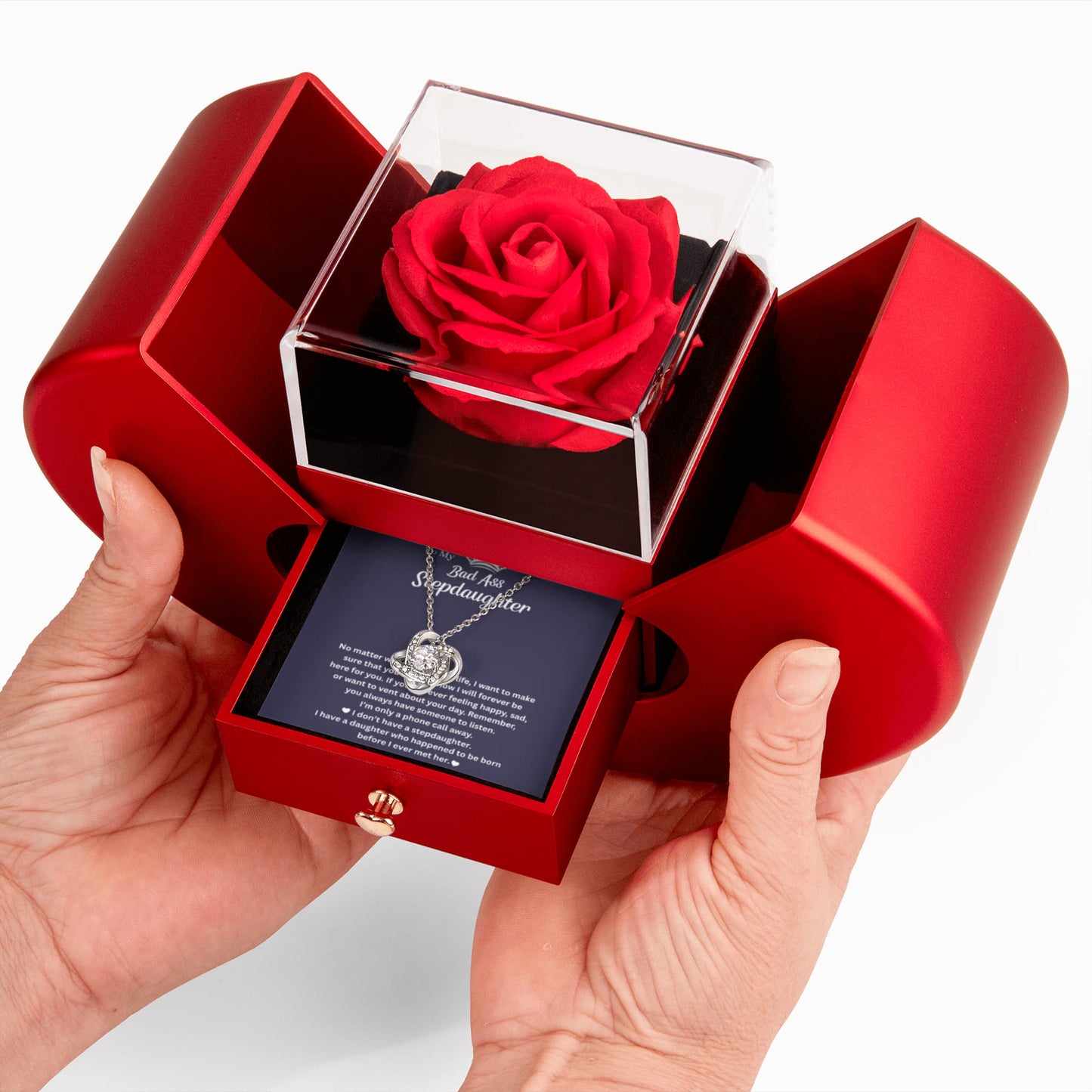 To My Badass Stepdaughter Gift, Necklace for Stepdaughter at Wedding