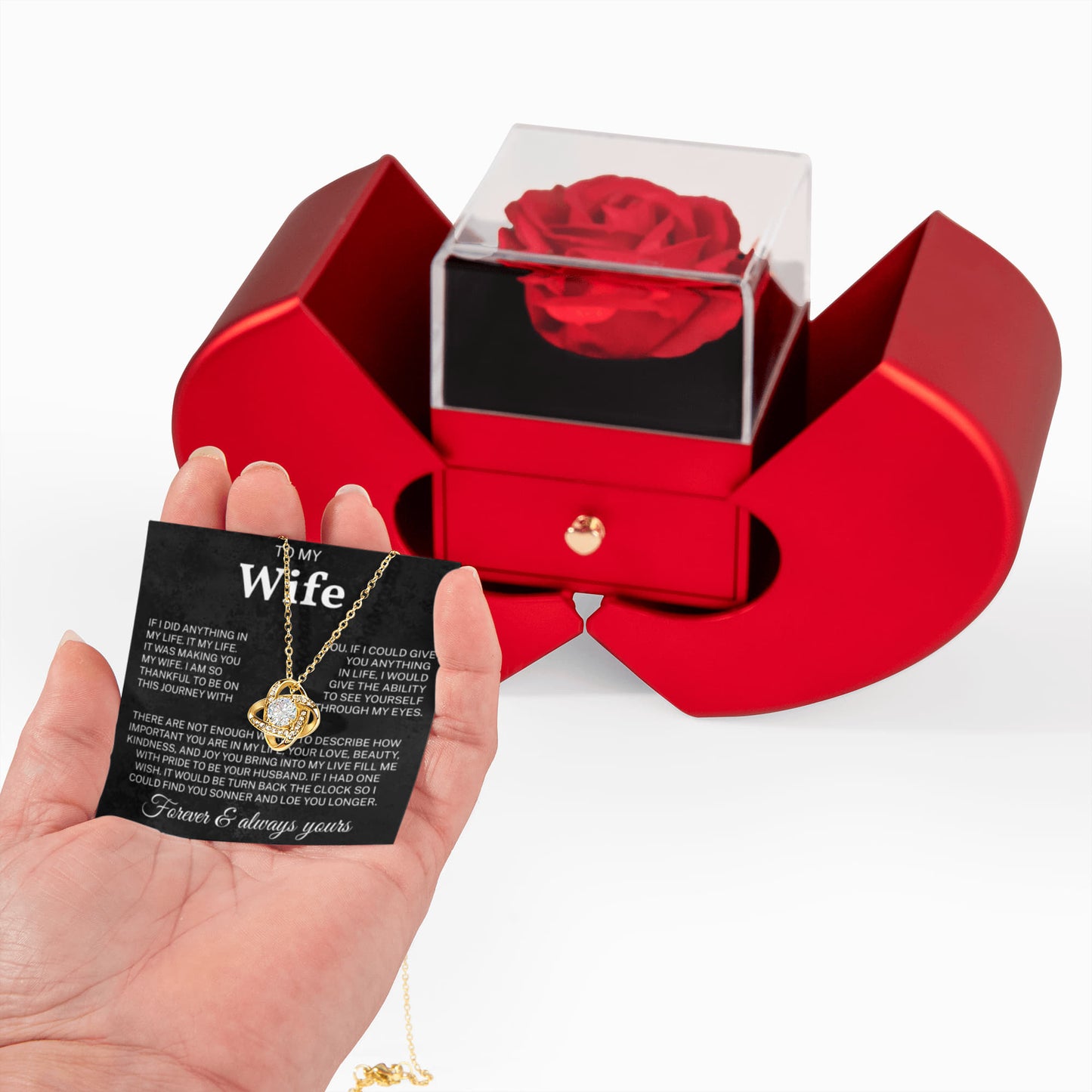 To My Wife – You Are My Happiness, My Strength – Necklace Gift for Her