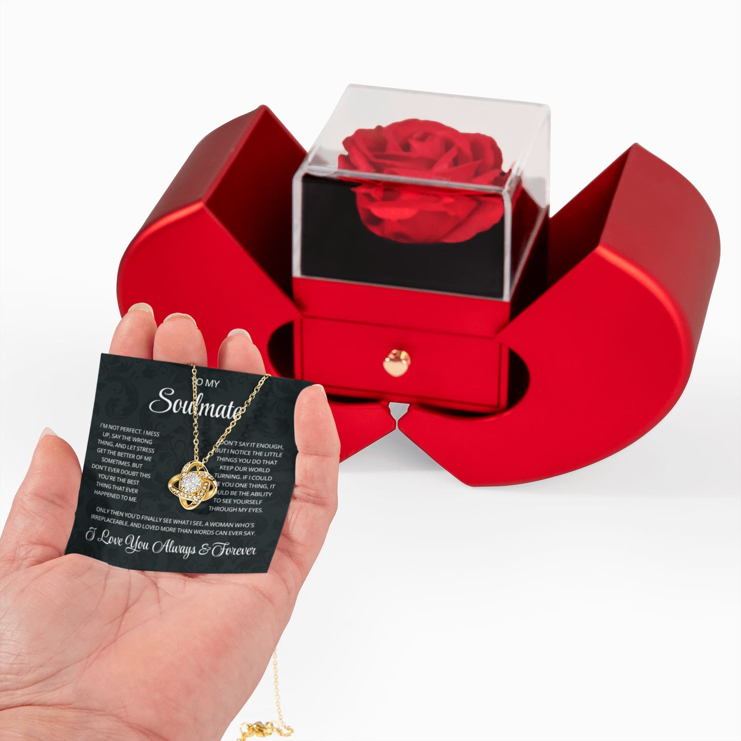 Love Knot Necklace for Wife From Husband, Soulmate Gifts