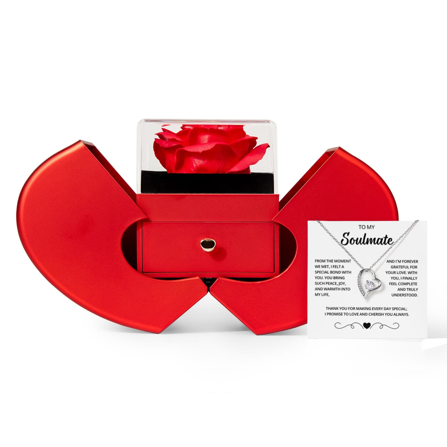 Soulmate Jewelry for Her on Valentine's Day, Girlfriend Necklace From Boyfriend