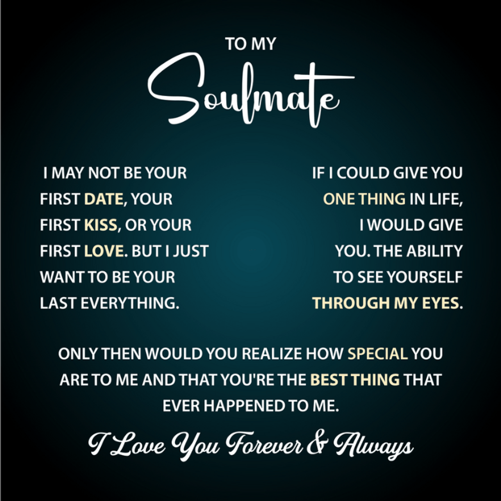 To My Beautiful Soulmate - First Love First Kiss Necklace Gift for Her