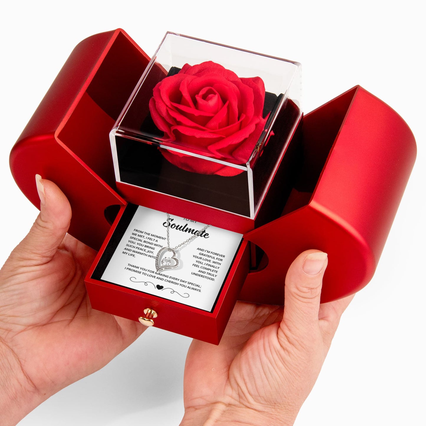 Soulmate Jewelry for Her on Valentine's Day, Girlfriend Necklace From Boyfriend