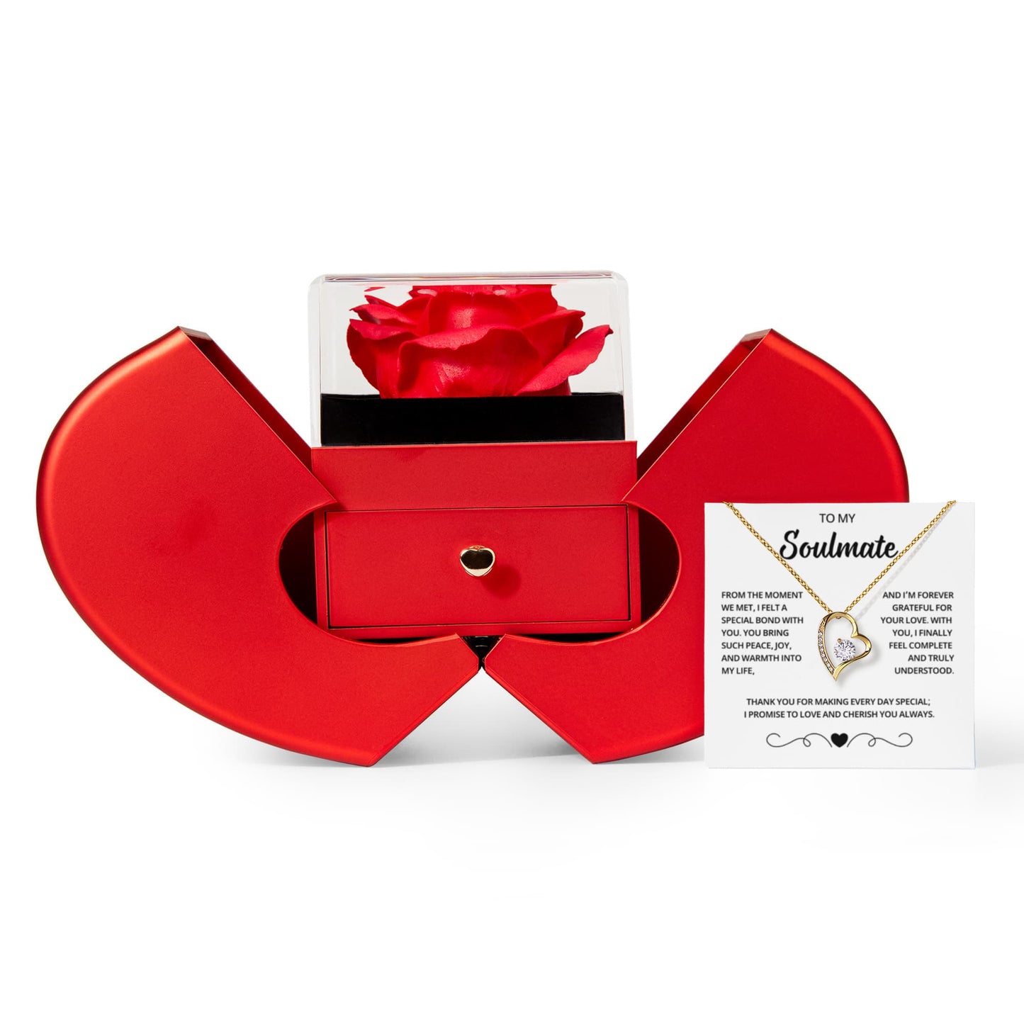 Soulmate Jewelry for Her on Valentine's Day, Girlfriend Necklace From Boyfriend