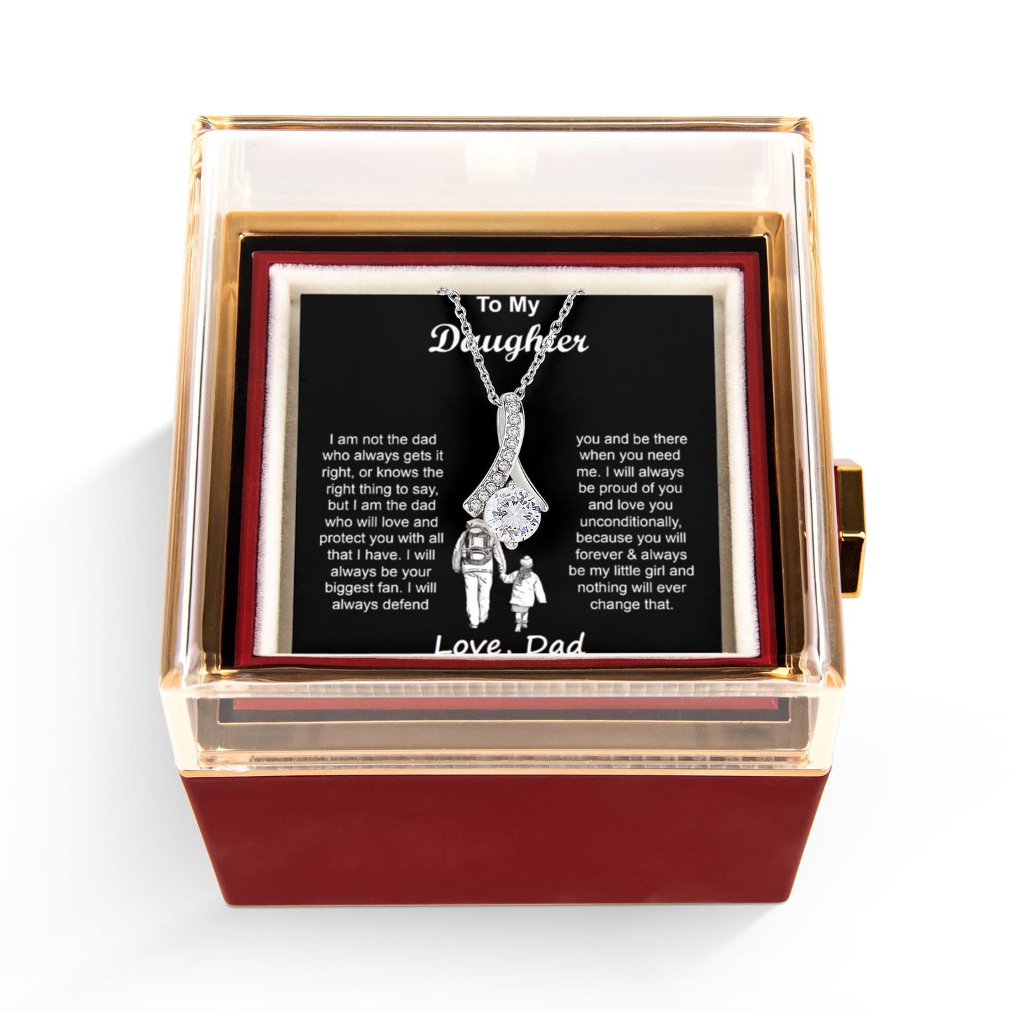 To My Daughter Necklace From Dad With Heartfelt Message & Elegant Box