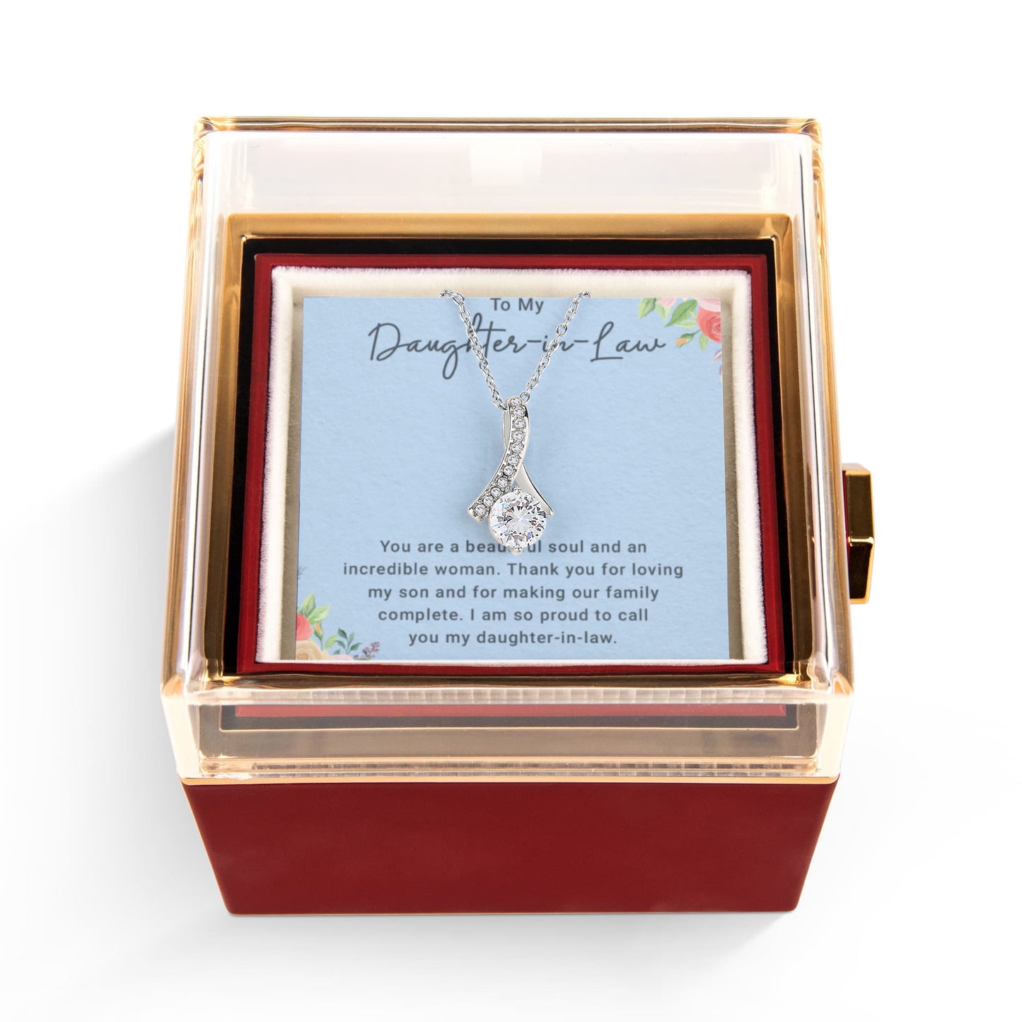 To My Daughter in Law Necklace From Mother, Daughter in Law Birthday Gifts With Card