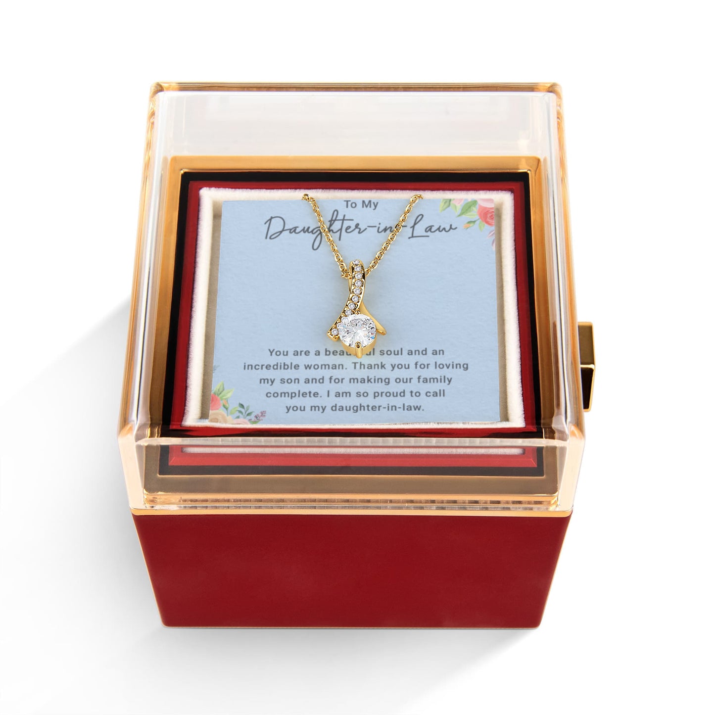 To My Daughter in Law Necklace From Mother, Daughter in Law Birthday Gifts With Card