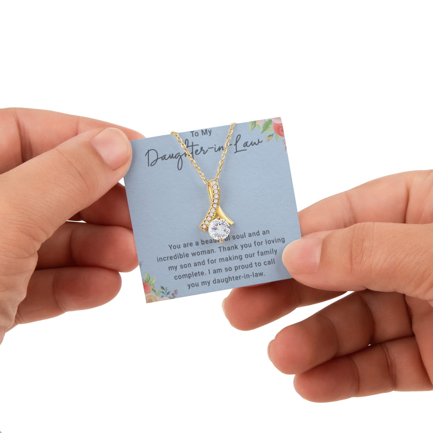 To My Daughter in Law Necklace From Mother, Daughter in Law Birthday Gifts With Card