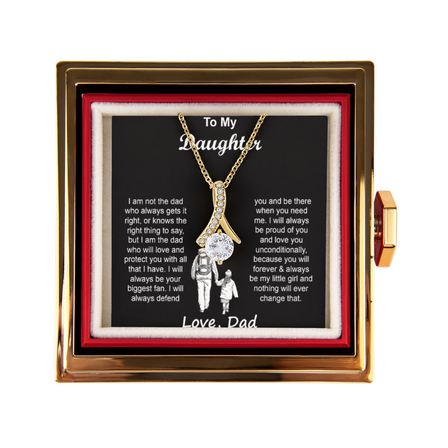 To My Daughter Necklace From Dad With Heartfelt Message & Elegant Box