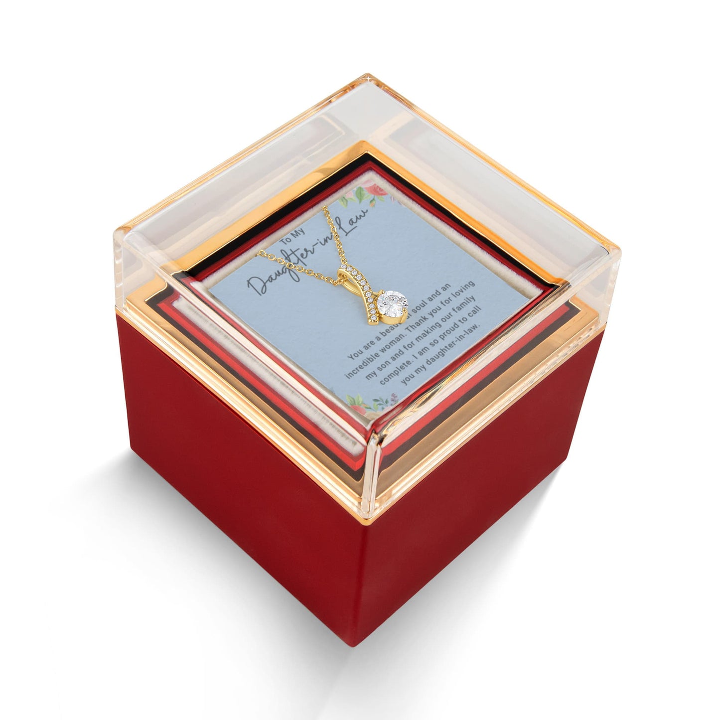 To My Daughter in Law Necklace From Mother, Daughter in Law Birthday Gifts With Card