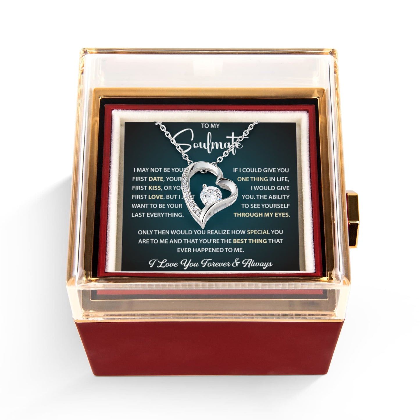 To My Soulmate - First Love First Kiss Necklace Gift for Her