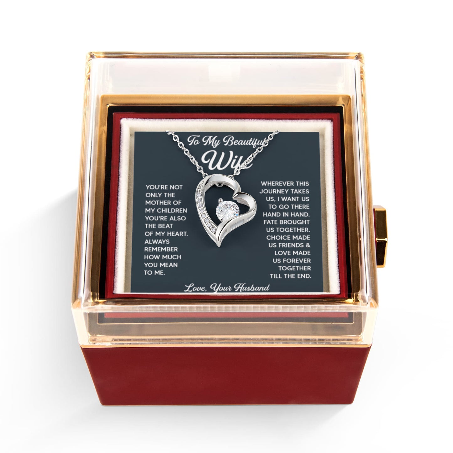 To My Wife Necklace From Husband - Soulmate, Girlfriend, Fiance Gift for Birthday, Valentine's Day