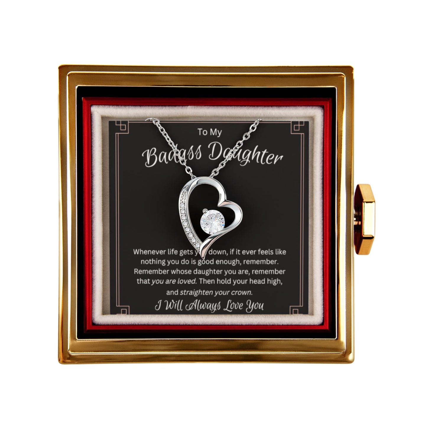 To My Daughter Necklace - Stainless Steel Forever Love Necklace